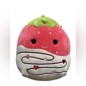Squishmallow 8" White Chocolate Covered Strawberry Valentine "Scarlet"